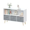 HOMLUX 2-Tier Kids Bookcase Toy Organizer Storage Cabinet Display Rack with 3 Drawers,Pink/Gray/Blue - 2 of 4