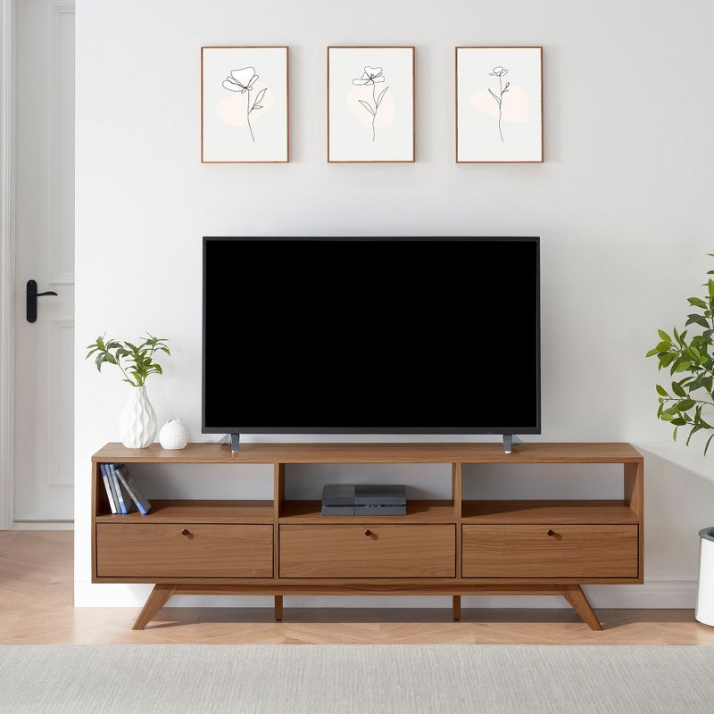 Mid-Century Modern Low TV Stand with Storage for TVs up to 80" - Saracina Home, 4 of 15