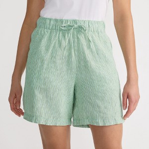 Lands' End Women's Linen High Rise Pull On 7" Shorts - 1 of 4