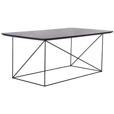 Transitional Black & Gray Rectangular Wood Coffee Table