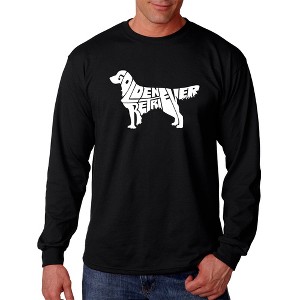 LA Pop Art Men's Word Art Long Sleeve T-shirt - Golden Retreiver - 1 of 4