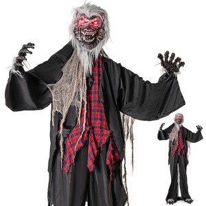 Tangkula 8.2 FT Halloween Animatronic Werewolf Scary Animated Prop with Howling Sounds Red Flashing Eyes & Poseable Arms Stahding Decoration - 1 of 4