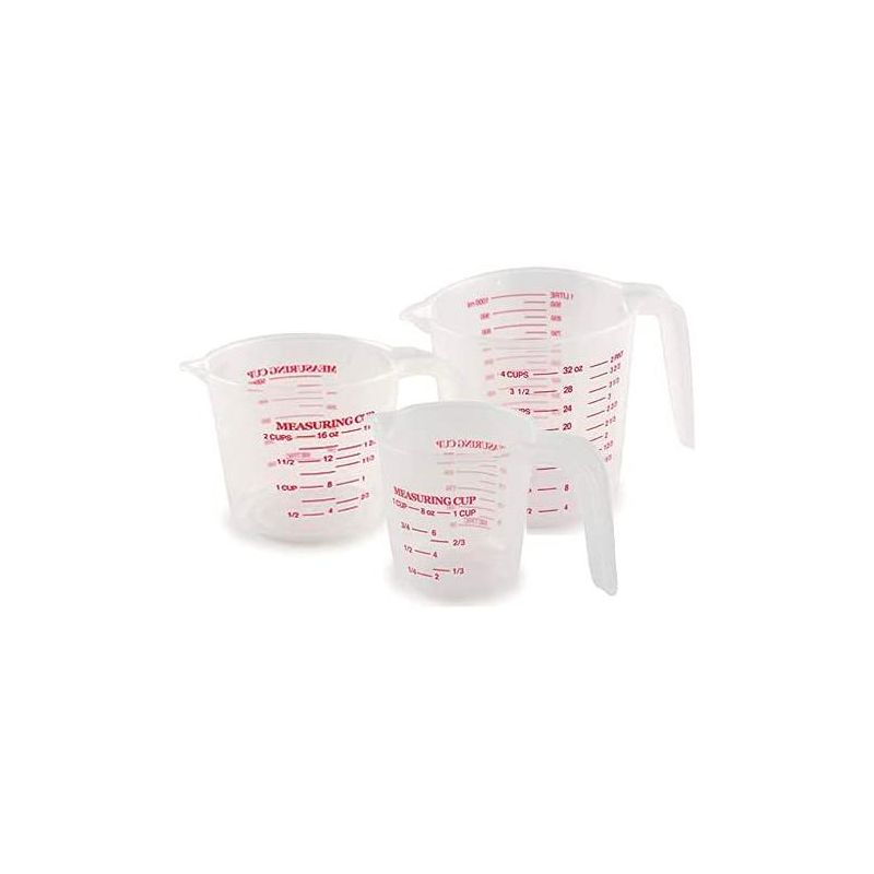 Norpro 1 Plastic Measuring Cup, Multicolored 1 cup, 2 cup, 4 cup Volume (3 Pack), 2 of 5