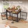 39.4" Dog Crate for Medium & Large Breed, Dog Kennel Furniture, Wooden End Table Pet Cage - 3 of 4