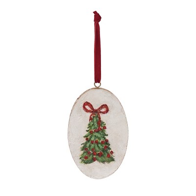 Transpac Hand Painted MDF Holiday Tree Ornament Multicolor Wood Christmas Decoration for Indoor Use and Gift Giving