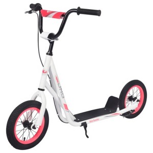 INFURNIC Bicycles Youth Scooter Kick Scooter for Kids 6+ with Adjustable Handlebar Widened non-slip Footboard, White, 48.03"*23.62"*32.28" - 1 of 4