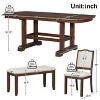 UPHA 6-Piece Wood Dining Table with Removable Leaf, Kitchen Table Set with 4 Upholstered Side Chair and Bench - 2 of 4