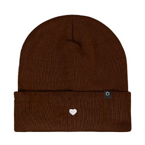 Dalix Lil Heart Embroidered Beanie Warm Winter Knit Hat Women - 1 of 4