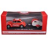 1967 Volkswagen Beetle Red with Teardrop Travel Trailer Red and White "Coca-Cola" 1/43 Diecast Model Car by Motorcity Classics - 3 of 3