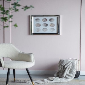 AZL1 Life Concept Wall Art 19.7x19.7 Luna Crystal Mirror Framed Lunar Phases Design Mellow Golden Tint for Modern Homes, White, 22.8"*22.8"*3.1" - 1 of 4