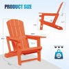 FURNIinspire Patio Accent Chairs Outdoor Folding Chairs Adirondack Chair, Portable Chair With Handles For Beach, Backyard, Orange, 31.4"*29.6"*36.4" - 3 of 4