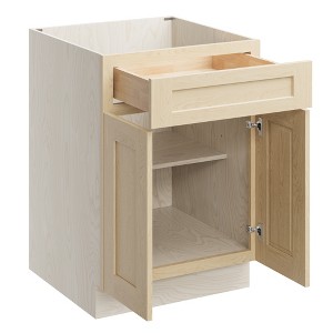 CASAINC 24 in. W x 34.5 in. H x 24 in. D Base Kitchen Cabinet with Drawer and Double Doors – Plywood Frame, Full Overlay, Soft-Close, RTA - 1 of 4