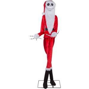 Gemmy Life Size Animated KD Jack Skellington as Santa Disney, 6.5 ft Tall, Red - 1 of 2