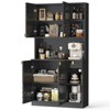 Gymojoy 71" Kitchen Pantry Cabinet with Fluted Hutch Storage Cabinet with Storage Pegboard - 4 of 4