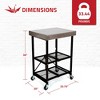 Origami Foldable Wheeled Portable Solid Wood Top Kitchen Island Bar Cart - 4 of 4