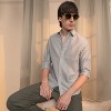 Campus Sutra Men Men's Cloud Grey Mesh-Textured Shirt - 2 of 4