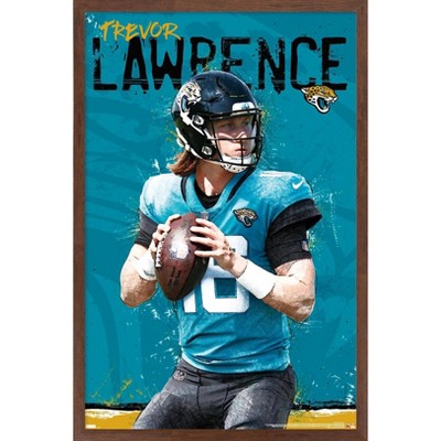 Trends International NFL JacksonVIlle Jaguars - Leonard Fournette 17 Wall  Poster 16.5 x 24.25 x .75 Gold Framed Version 