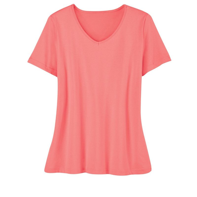 Collections Etc Soft Knit V-Neck Short-Sleeve Basic Cotton and Polyester Tee, 3 of 5