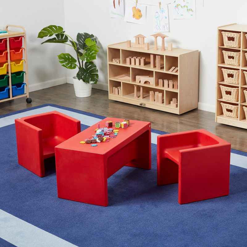 ECR4Kids Tri-Me Adaptable Kids Cube Chair, Indoor Outdoor Plastic, 3-in-1 Multipurpose Table/Seat, 6 of 9