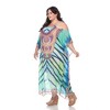 Plus Size Sheer Caftan Maxi Dress - One Size Fits Most Plus - White Mark - 3 of 4