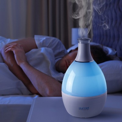 White and Blue Ultrasonic Humidifier with Night Lamp