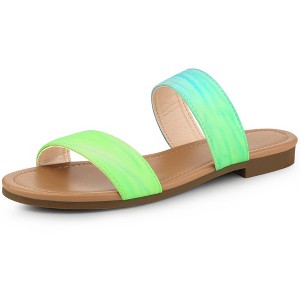 Allegra K Women's Tie Dye Dual Straps Slip-on Sandals - 1 of 4