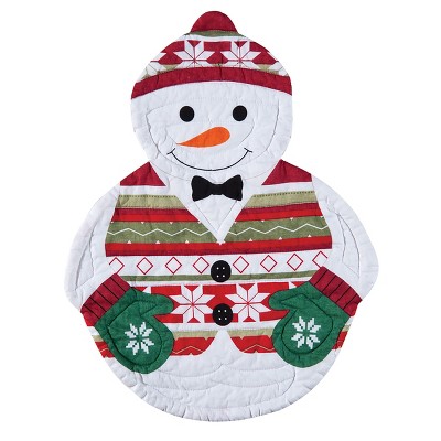 C&F Home Snowman Shaped Cotton Quilted Placemat Set of 6