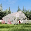 Heavy Duty Party Tent, Outdoor Event Canopy, PE & Steel Frame with Removable Sidewalls, Waterproof UV Resistant White, Wave/Straight Edge - 2 of 4