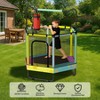 Hooseng 55" Hexagon Trampoline for Kids with Safety Enclosure Net, Indoor & Outdoor Toddler Trampoline with Adjustable Gymnastics Bar & Toys - 4 of 4