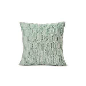 HGTV Art Deco Brushed Faux Fur Pillow Snowbound 14 x 20 inches - 1 of 4