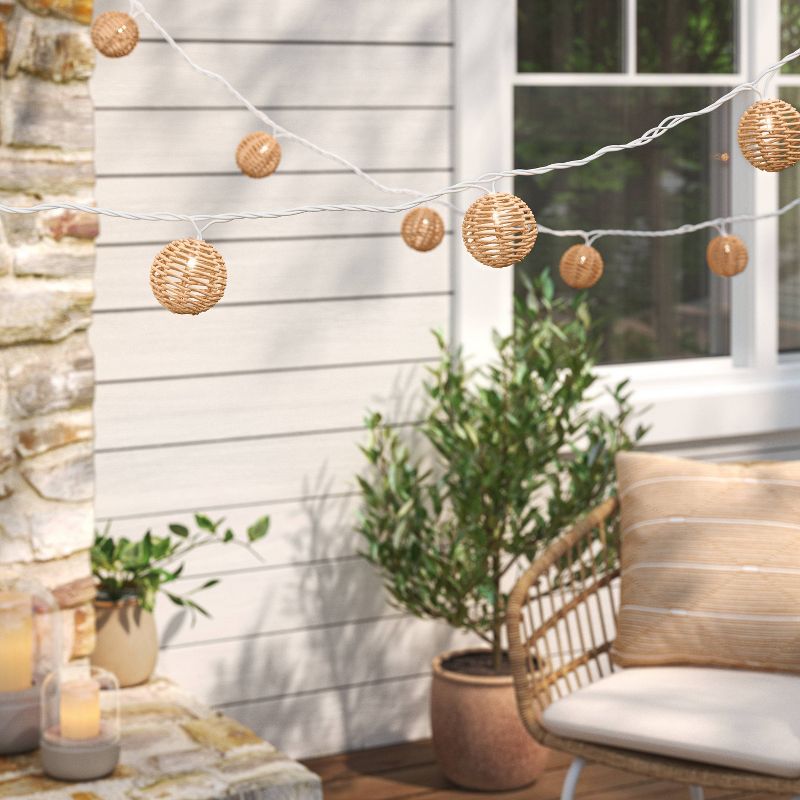 10ct LED Indoor Outdoor Orb and Globe String Lights Clear Bulbs - Threshold™, 3 of 7