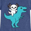 Girls' - Instant Message - Axolotl Riding A Dinosaur Fitted Short Sleeve Graphic T-Shirt - 2 of 4