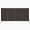 VidaXL 4-Panel Room Divider Brown 136.2 in.x70.9 in. Fabric - 3 of 4