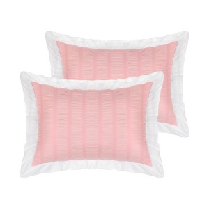 Unique Bargains Polyester Ruffles Pleated Envelope Closed Princess Pillow Shams 20" x 30" 2 Pcs - 1 of 4