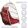 CAVINAS Outdoor Egg Swing Chair,Rattan Patio Hanging Chair with Cushion,Outdoor Swing for Backyard Porch Courtyard,Red - 2 of 4