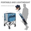 NAYSAYE Rolling Ball Storage Wagon Cart with Wheels Collapsible Sports Equipment Organizer for Ball and Family Gym, Blue and Gray, 20"*20"*37" - 3 of 4