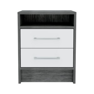 NicBex 14.7 inch Wide Nightstand with 2 Drawers,Side Table with Large Storage Space and White Handle,Bedside Table for Bedroom,Living Room - 1 of 4
