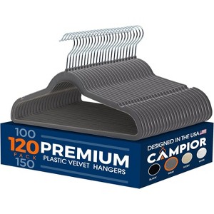 Velvet Hanger,Pack of 120 Colour:Grey - 1 of 4