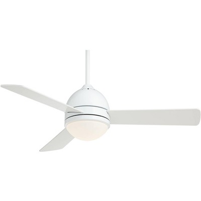 44" Casa Vieja Modern Indoor Ceiling Fan with Light LED Dimmable Remote Control White Opal Frosted Glass for Living Room Kitchen Bedroom