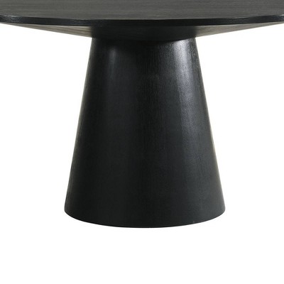 59" Froja Dining Table Black Finish - Acme Furniture: Round, Wood Composite, Seats 4