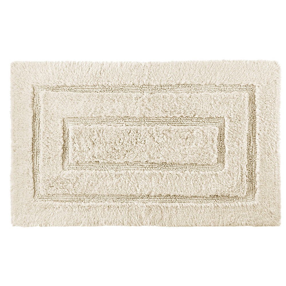 Saffron Fabs Regency 50 x 30 Non-Skid Cotton Bath Rug - Ivory