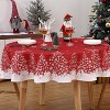 Festive Red Christmas Tablecloth with Snowflake Design - Holiday Dining Decor for Seasonal Gatherings - 4 of 4