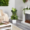 Nearly Natural 46-in Golden Dieffenbachia Artificial Plant in White Metal Planter - 4 of 4