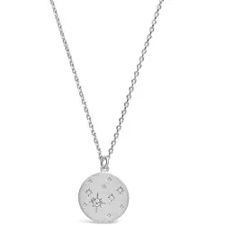SHINE by Sterling Forever Sterling Silver CZ Polaris Disk Pendant Necklace