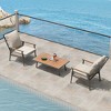 Patio Chair Cushions Waterproof for Outdoor Furniture with Removable Cover Deep Seat & Back Cushion Tropical plants - 2 of 4