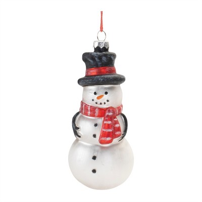 Frosted Glass Snowman Ornament (Set of 6)