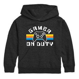 - Instant Message - Gamer On Duty-Toddler and Youth Pullover Fleece Hoodie - 1 of 4