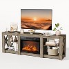 VINGLI Fireplace TV Stand for up to 80 inch TVs, Farmhouse Entertainment Center with Electric Fireplace Heater & Adjustable Shelves - 2 of 4