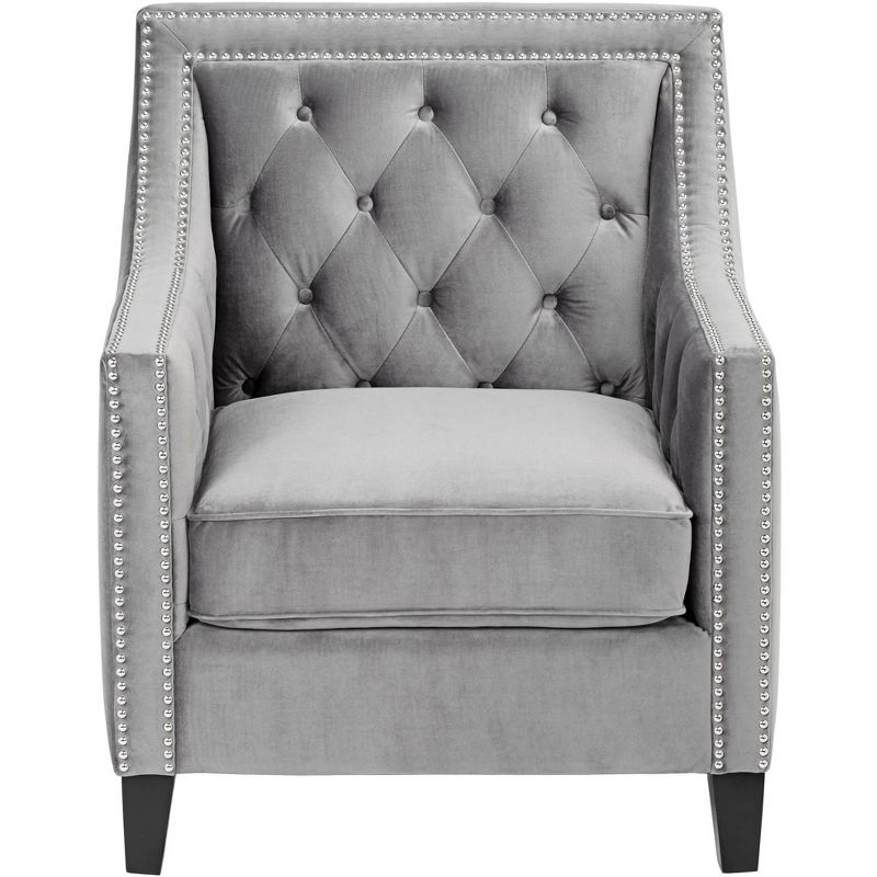 55 Downing Street Tiffany Gray Tufted Armchair, 3 of 8