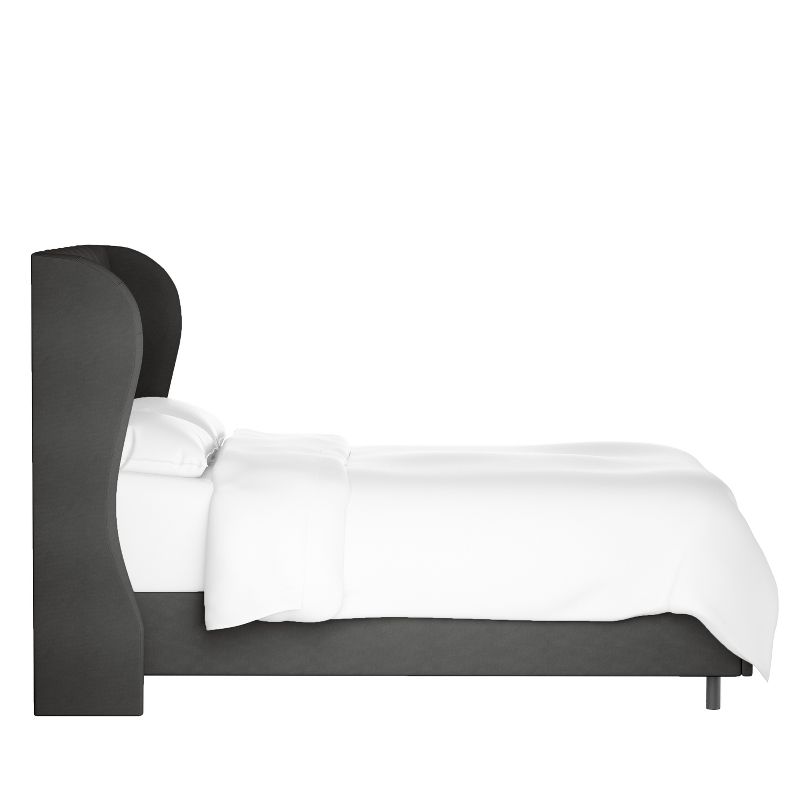 Skyline Furniture Tufted Velvet Upholstered Wingback Bed, 4 of 8